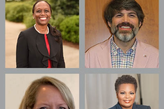 composite of four photo so people in two rows