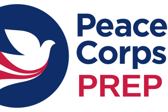 logo with dove and peace corps text